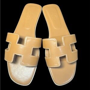 Brown Hermes Oran Style Sandals